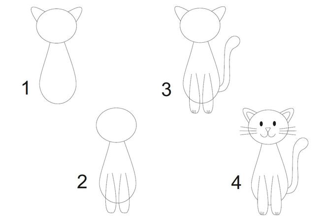 Cara Menggamabar Kucing