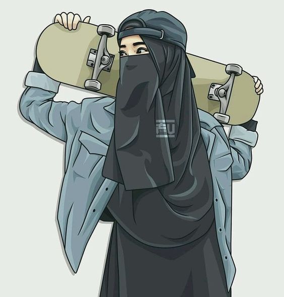 Gambar Kartun Islami Bercadar