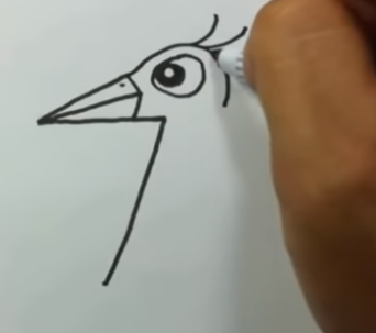 Cara Menggambar Kepala Burung Dengan Angka Tujuh