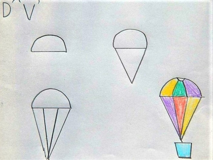 Cara Menggambar Balon Udara Dengan Huruf D Dan V