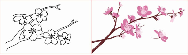 Cara Menggambar Bunga Sakura